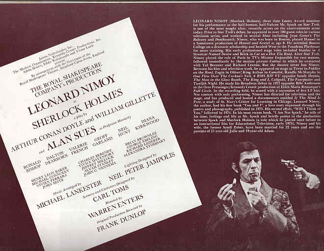 Program from the Private Life of Sherlock Holmes